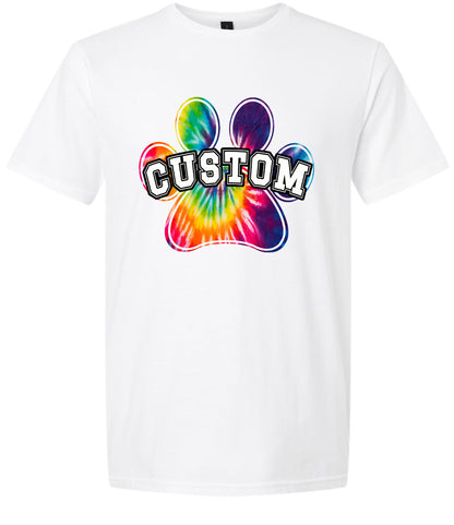 Custom Bright Tie Dye Paw Children's Gildan Soft Shirt