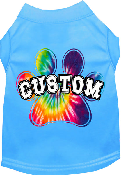 Custom Bright Tie Dye Paw Pet Shirt