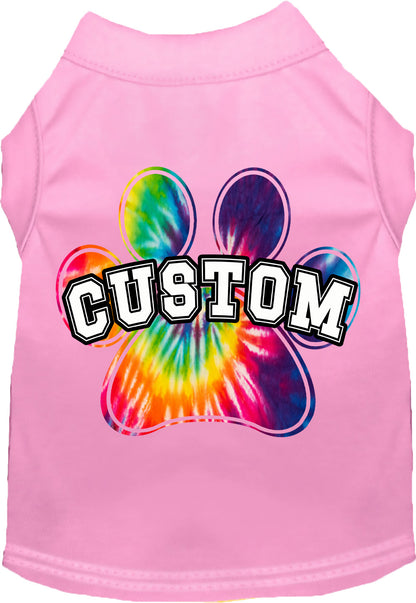 Custom Bright Tie Dye Paw Pet Shirt