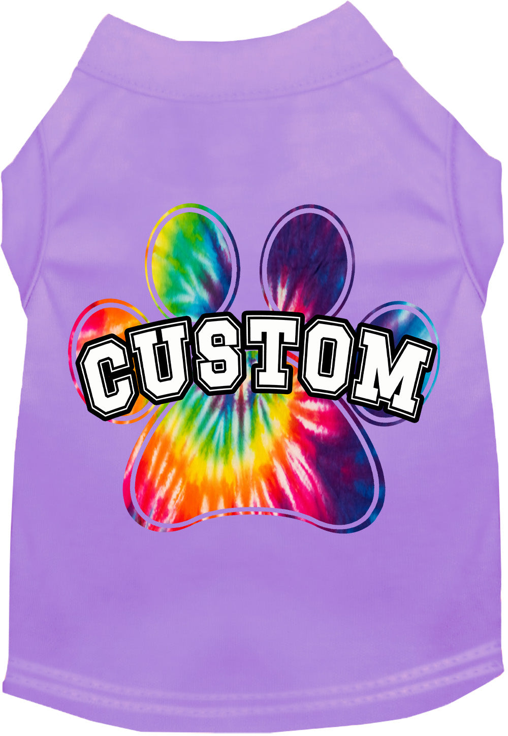 Custom Bright Tie Dye Paw Pet Shirt