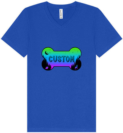 Custom Mountain Shades Unisex V-Neck Shirt