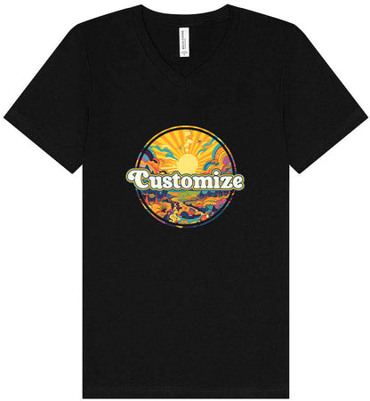 Custom Trippy Peaks Unisex V-Neck Shirt