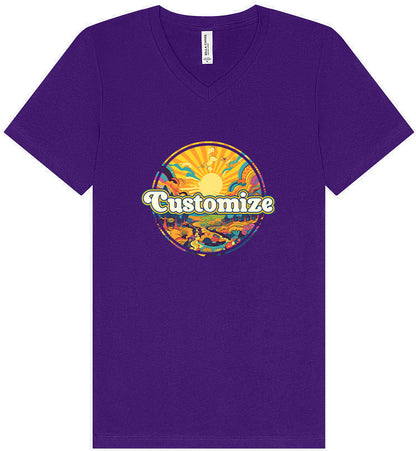 Custom Trippy Peaks Unisex V-Neck Shirt