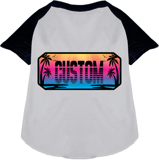 Custom Beach Shades Pet Raglan Shirts