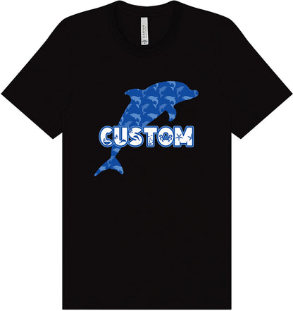 Custom Blue Dolphins Adult Bella Canvas Shirt