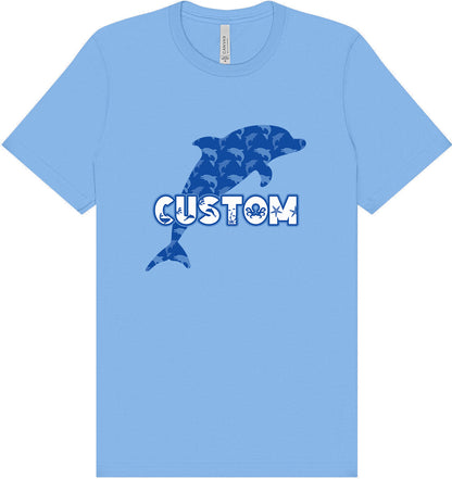 Custom Blue Dolphins Adult Bella Canvas Shirt