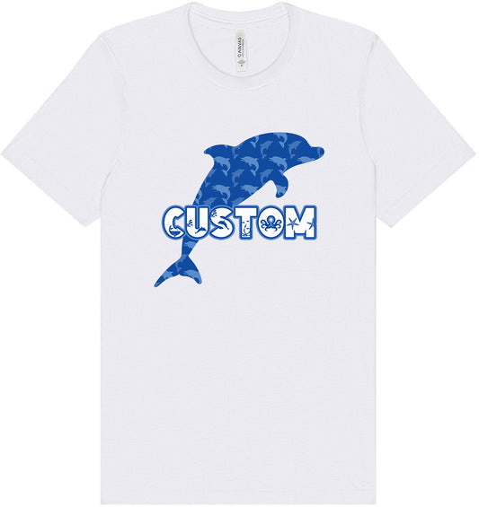Custom Blue Dolphins Adult Bella Canvas Shirt