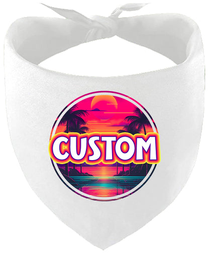 Custom Neon Beach Sunset Pet Bandana