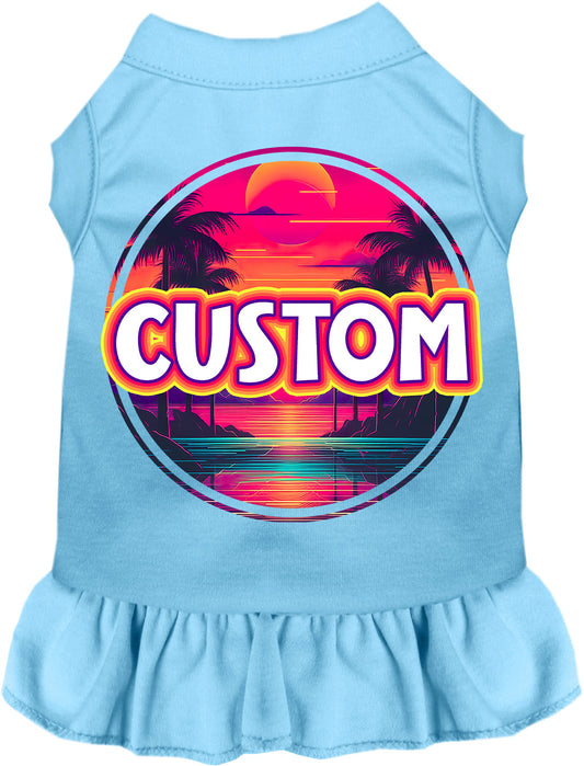 Custom Neon Beach Sunset Pet Dress