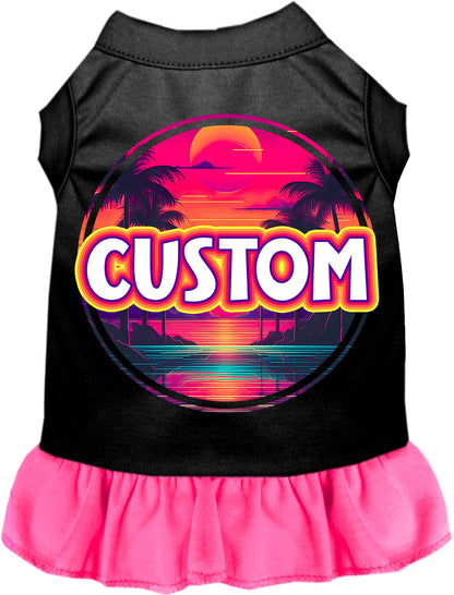 Custom Neon Beach Sunset Pet Dress