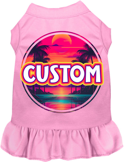 Custom Neon Beach Sunset Pet Dress
