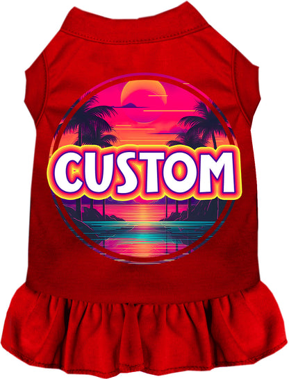 Custom Neon Beach Sunset Pet Dress