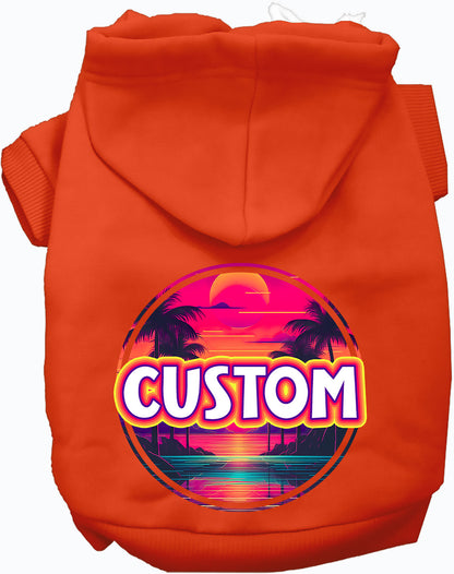 Custom Neon Beach Sunset Pet Hoodie