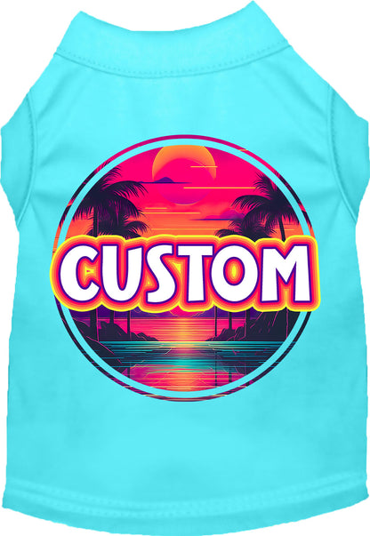 Custom Neon Beach Sunset Pet Shirt