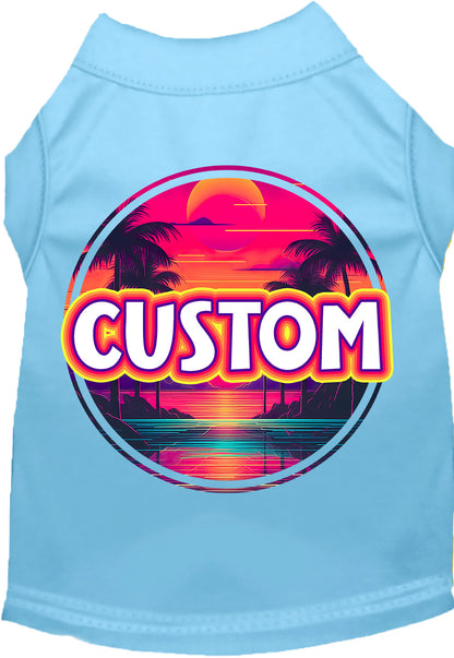 Custom Neon Beach Sunset Pet Shirt