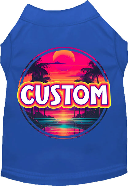 Custom Neon Beach Sunset Pet Shirt