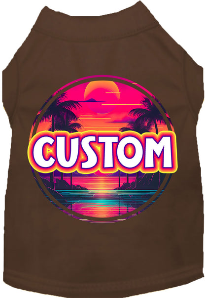 Custom Neon Beach Sunset Pet Shirt