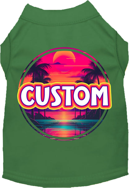 Custom Neon Beach Sunset Pet Shirt