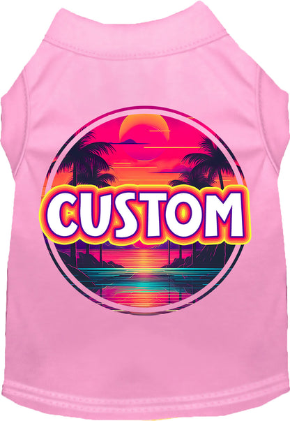 Custom Neon Beach Sunset Pet Shirt