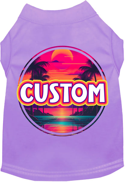 Custom Neon Beach Sunset Pet Shirt