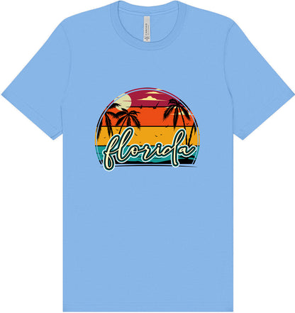 Custom Retro Beach Sunset Adult Bella Canvas Shirt