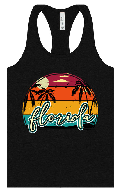 Custom Retro Beach Sunset Women's Racerback Tank