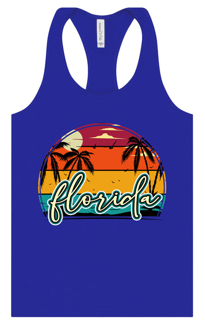 Custom Retro Beach Sunset Women's Racerback Tank