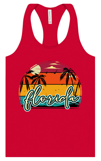 Custom Retro Beach Sunset Women's Racerback Tank