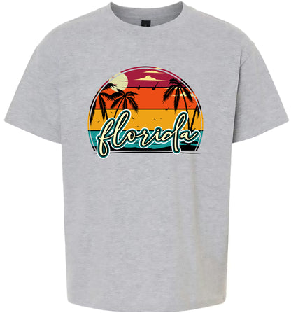 Custom Retro Beach Sunset Children's Gildan Soft Shirt