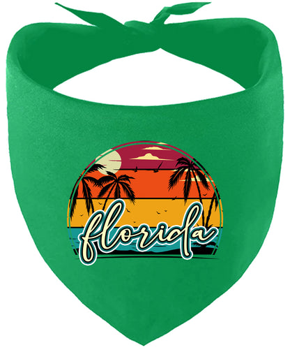 Custom Retro Beach Sunset Pet Bandana