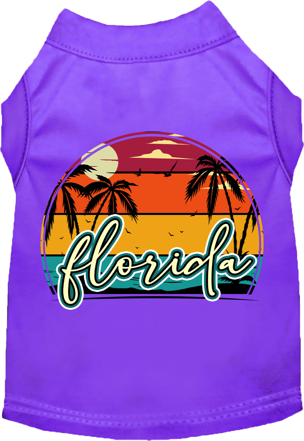 Custom Retro Beach Sunset Pet Shirt