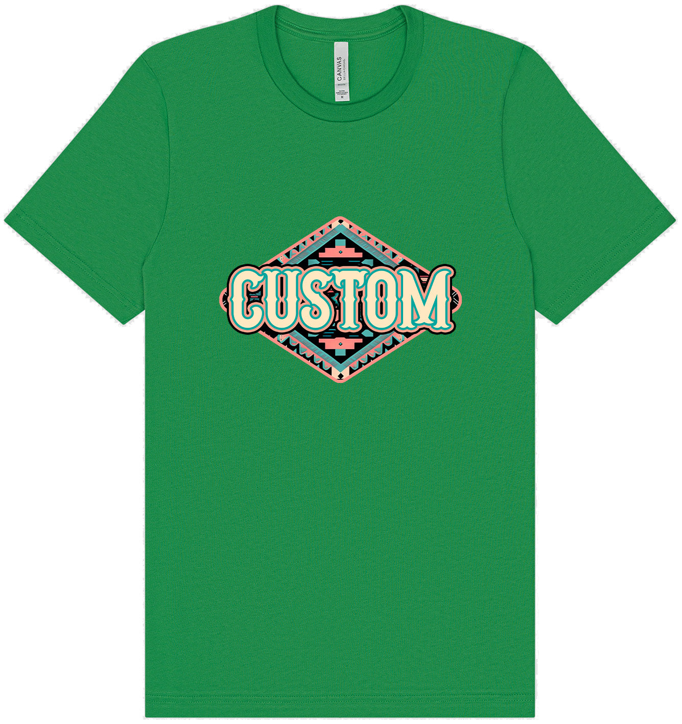 Custom Peach Aztec Adult Bella Canvas Shirt