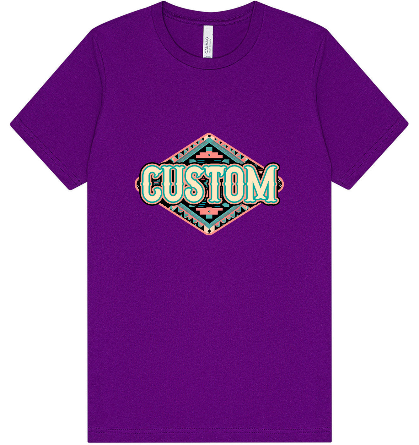 Custom Peach Aztec Adult Bella Canvas Shirt