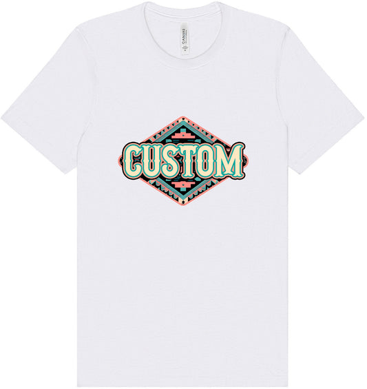 Custom Peach Aztec Adult Bella Canvas Shirt