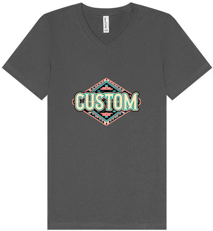 Custom Peach Aztec Unisex V-Neck Shirt
