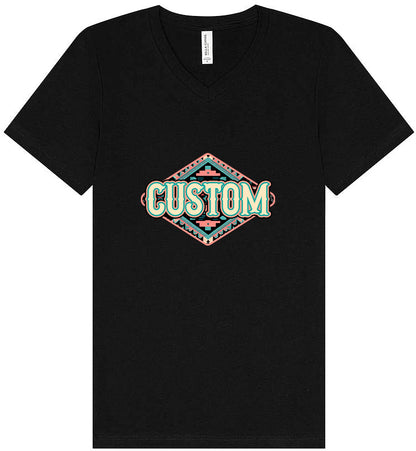 Custom Peach Aztec Unisex V-Neck Shirt