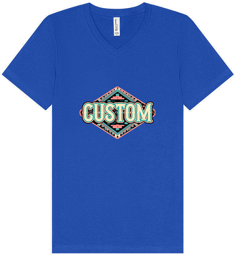 Custom Peach Aztec Unisex V-Neck Shirt