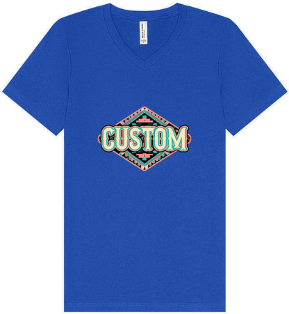 Custom Peach Aztec Unisex V-Neck Shirt