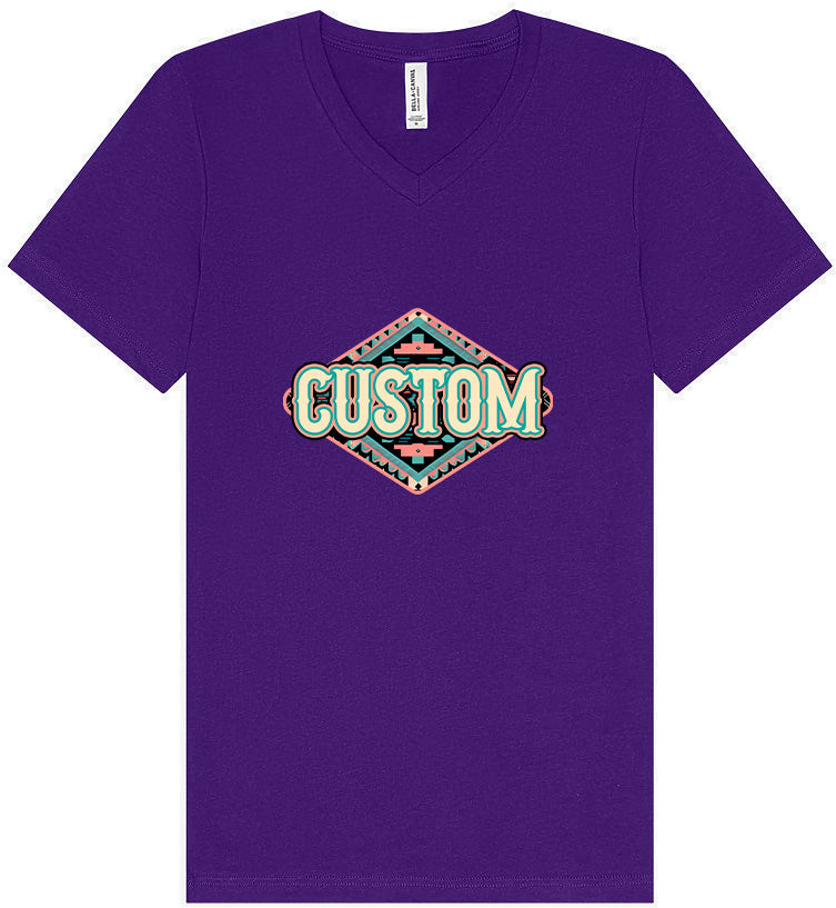 Custom Peach Aztec Unisex V-Neck Shirt