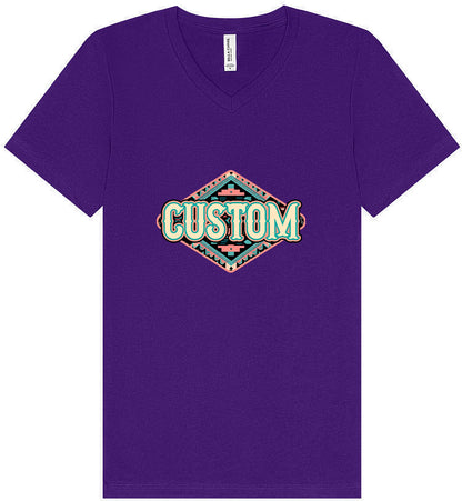 Custom Peach Aztec Unisex V-Neck Shirt