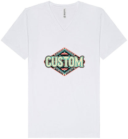 Custom Peach Aztec Unisex V-Neck Shirt