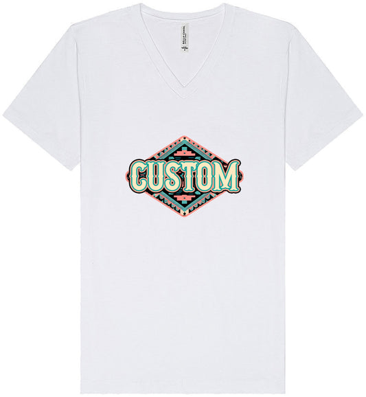 Custom Peach Aztec Unisex V-Neck Shirt