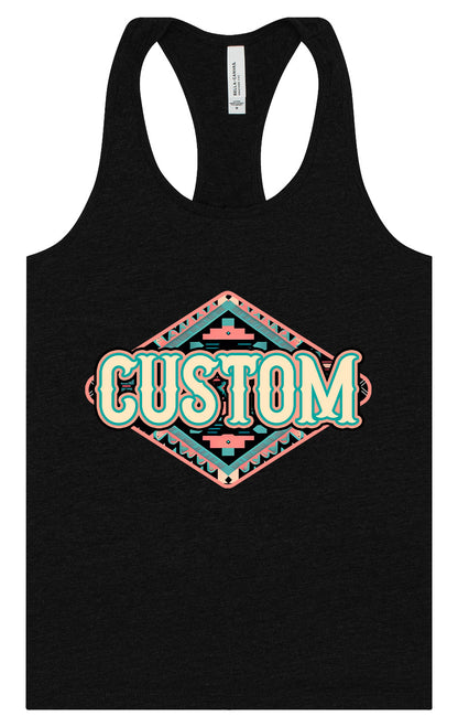 Custom Peach Aztec Women's Racerback Tank