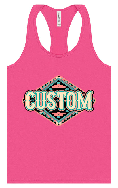 Custom Peach Aztec Women's Racerback Tank