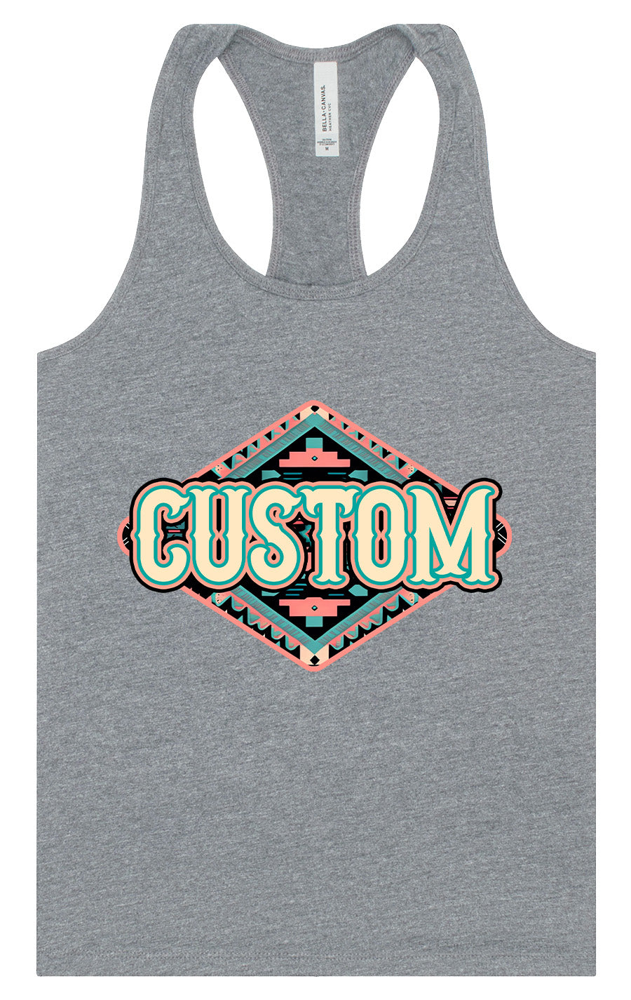 Custom Peach Aztec Women's Racerback Tank