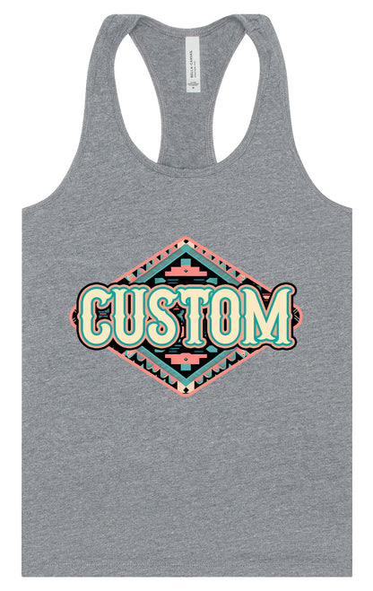 Custom Peach Aztec Women's Racerback Tank