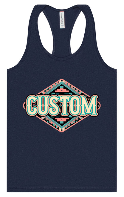 Custom Peach Aztec Women's Racerback Tank