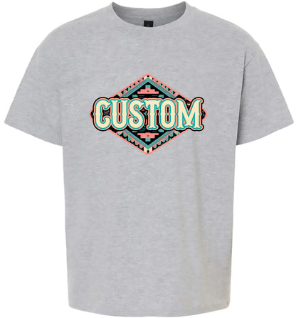 Custom Peach Aztec Children's Gildan Soft Shirt
