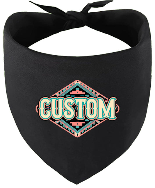 Custom Peach Aztec Pet Bandana