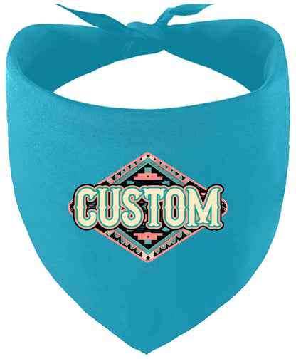 Custom Peach Aztec Pet Bandana